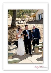 Bride is walked down the aisle - Camp Arroyo Wedding