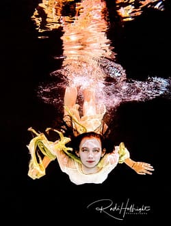 Other wordly photo of model Brittany Wagoner - underwater portrait - walnut creek pool shoot - Ikelite - Nikon Photographer