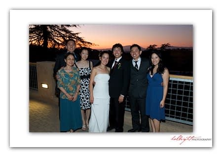 Portrait of Bride and Groom and their friends at sunset - Camp Arroyo Wedding
